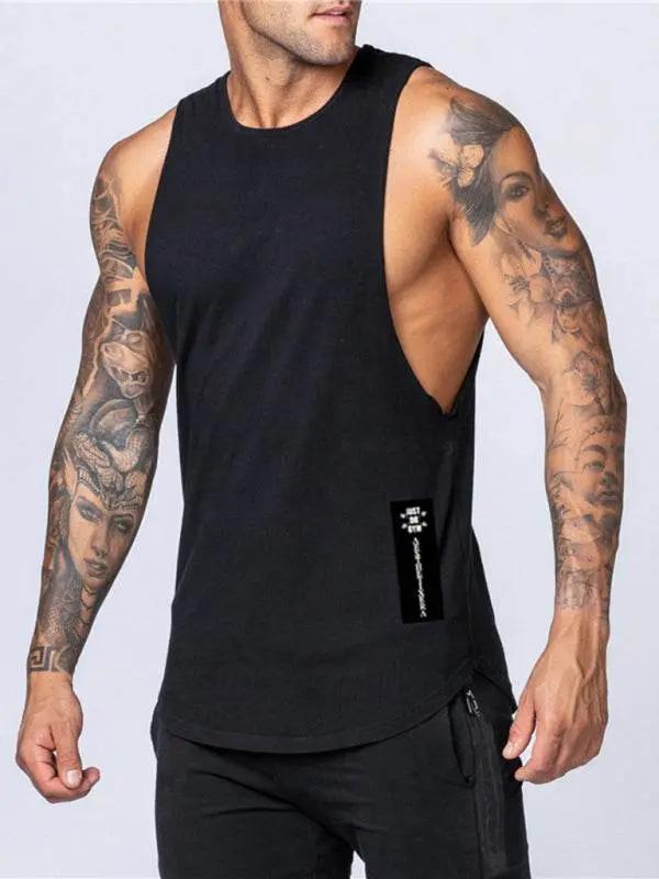 Men's Stylish Solid Color Sleeveless Sports Tank - Breathable Comfort for Active Days - MENLL